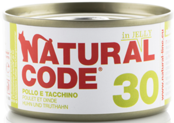 NATURAL CODE GATTO 30 POLLO E TACCHINO JELLY 85 GR