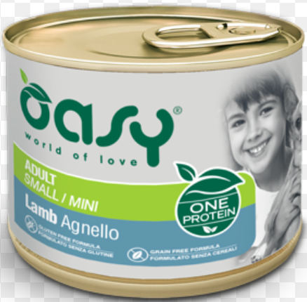 OASY CANE PATE' MONOPROTEICO AGNELLO 200 GR SMALL/MINI