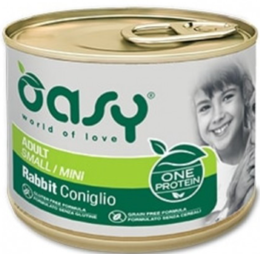 OASY CANE PATE' MONOPROTEICO CONIGLIO 200 GR SMALL/MINI