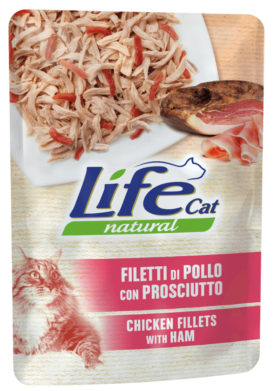 LIFE NATURAL GATTO FILETTI DI POLLO E PROSCIUTTO 70 GR