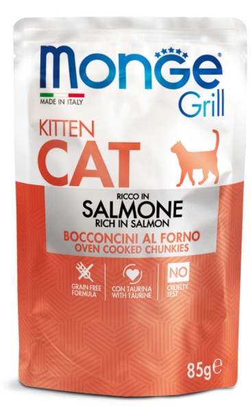 MONGE GATTO GRILL KITTEN SALMONE JELLY 85 GR