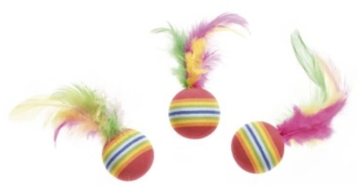 PALLINE CON PIUMA IN GOMMA MORBIDA