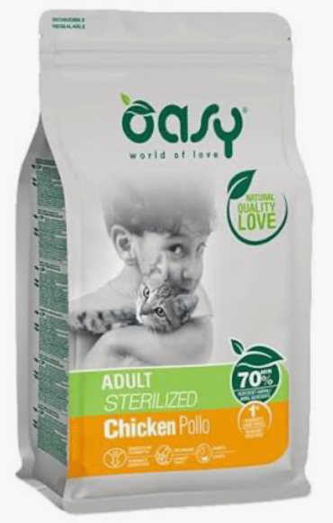 OASY GATTO STERILIZZATO POLLO 1,5 KG