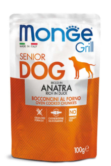 MONGE CANE GRILL SENIOR ANATRA 100 GR