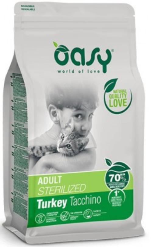 OASY GATTO STERILIZZATO TACCHINO 1,5 KG