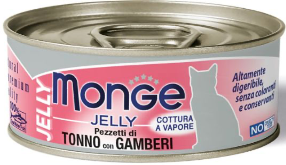 MONGE GATTO TONNO E GAMBERI JELLY 80 GR