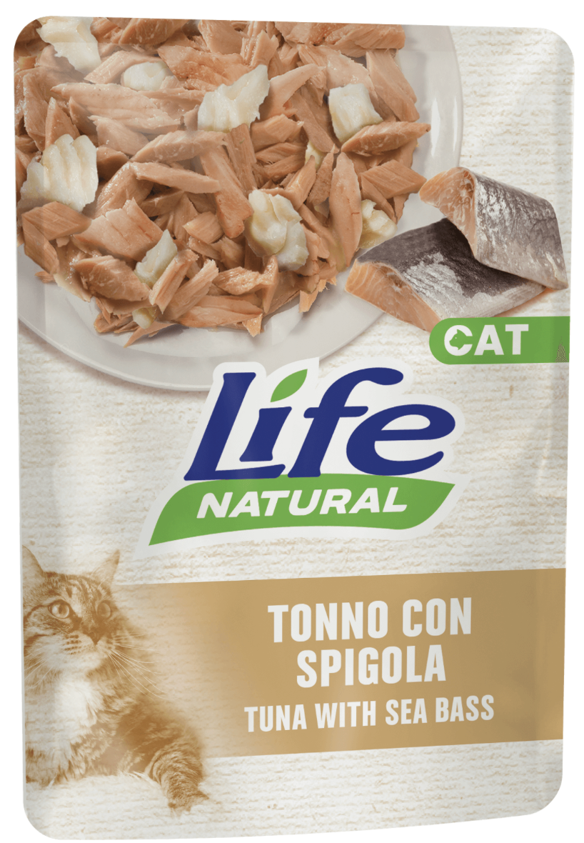 LIFE NATURAL GATTO TONNO E SPIGOLA 70 GR