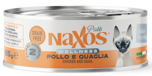 NAXOS GATTO POLLO E QUAGLIA PATE' MONOPROTEICO 85 GR