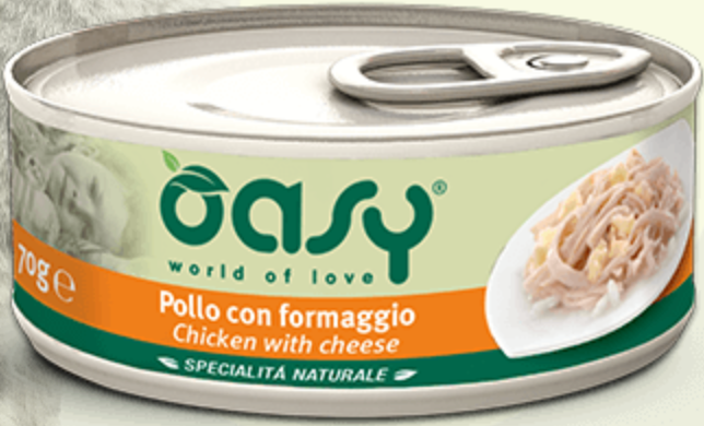 OASY GATTO SPECIALITA' NATURALE POLLO E FORMAGGIO 70 GR