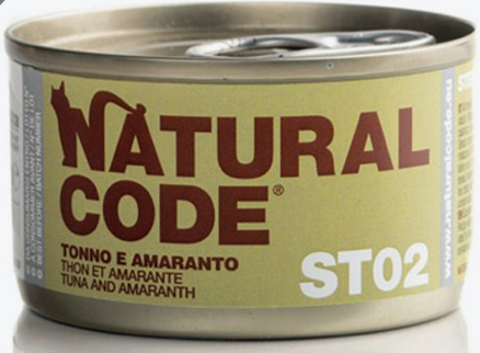 NATURAL CODE GATTO STERILIZZATO ST02 TONNO E AMARANTO 85 GR